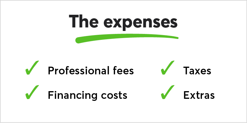 List of categories of expenses to buy a house