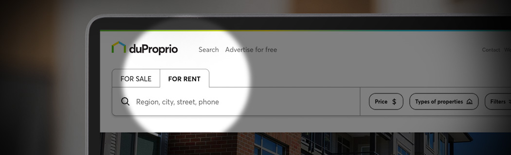 Rental option chart on DuProprio.com